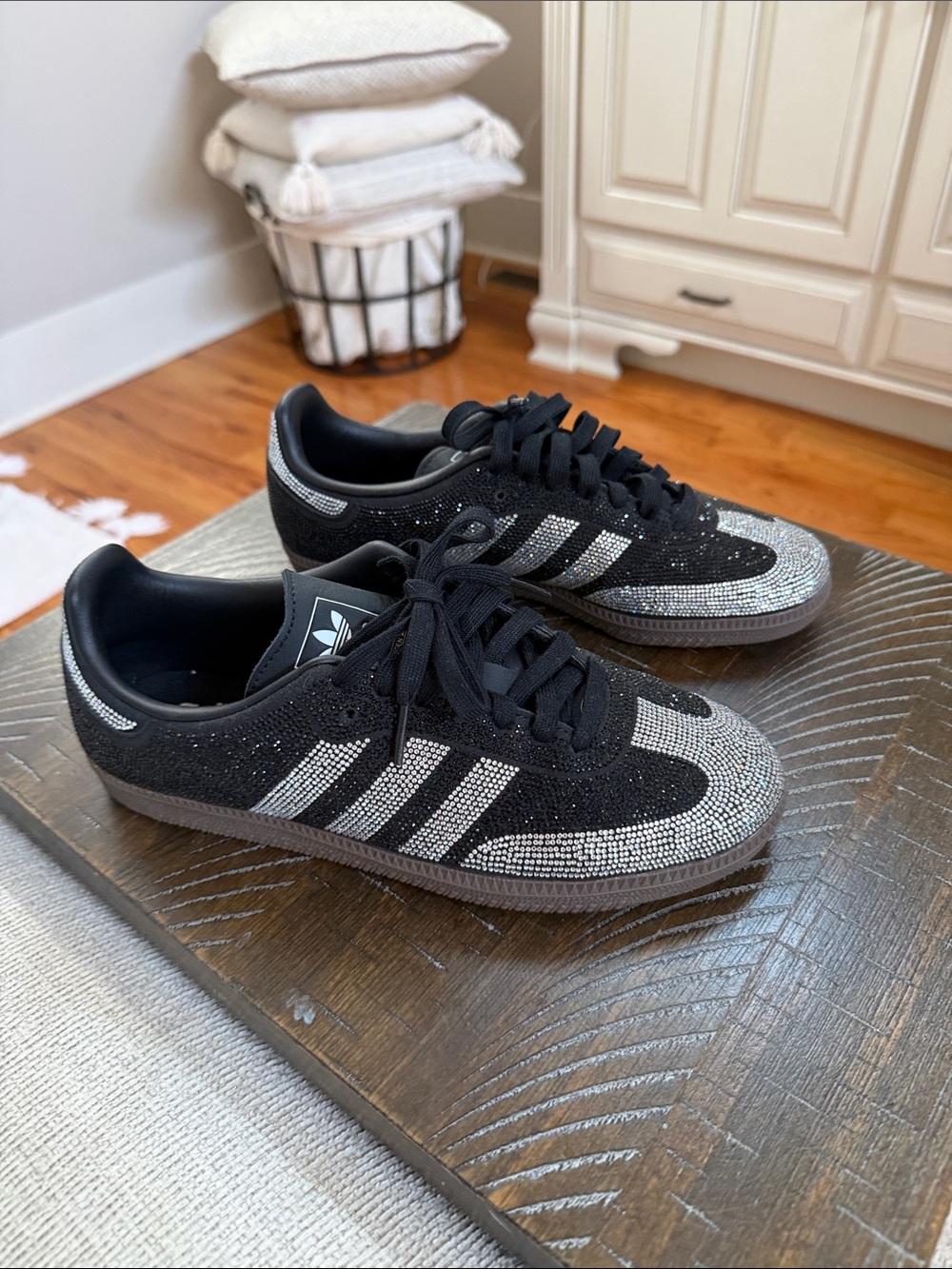 Like New adidas OG Samba Black Rhinestone - Picture 8 of 12
